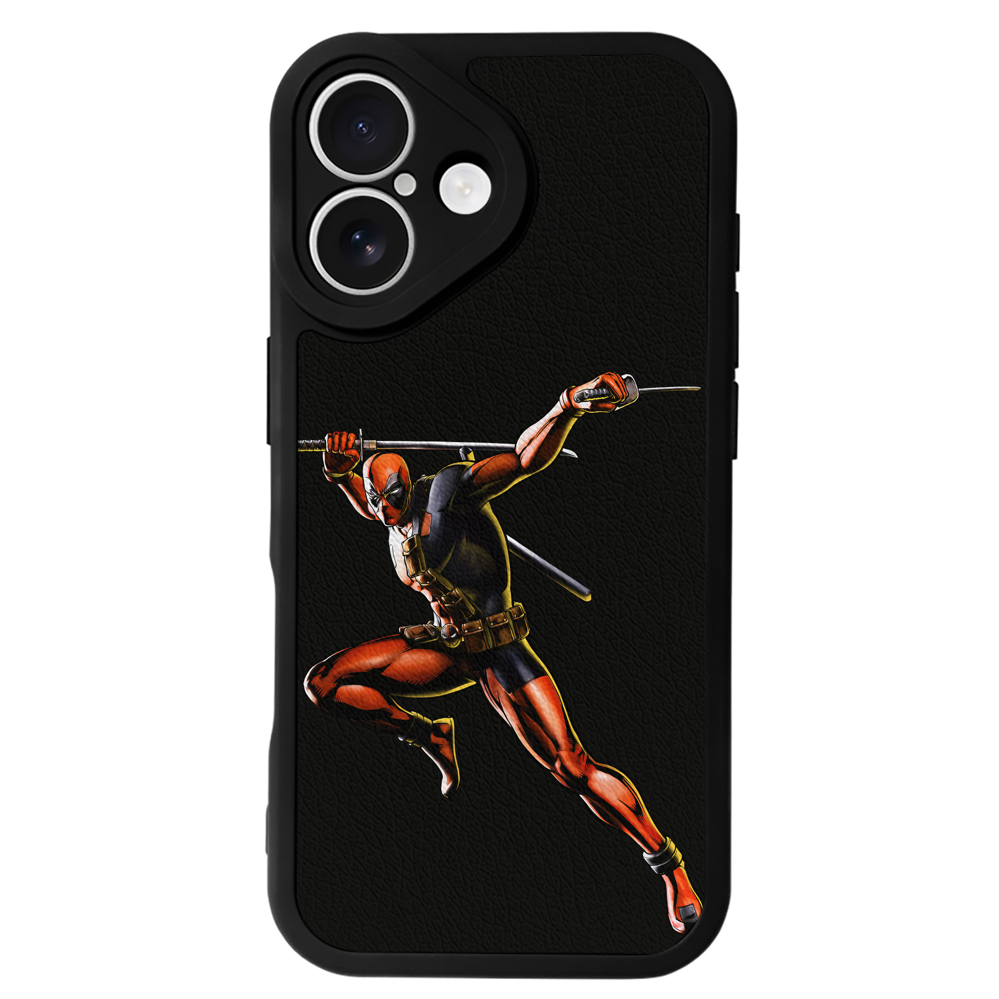（画像用） Deadpool デッドプール 【iPhone 16シリーズ対応】シリコンスマホケース（レザー調） 材質：シリコン